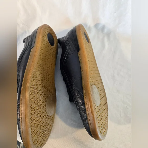 Gucci Men's Size 8C Blue Leather Logo Low Top Trainer Sneakers Shoes EUC - Picture 8 of 8